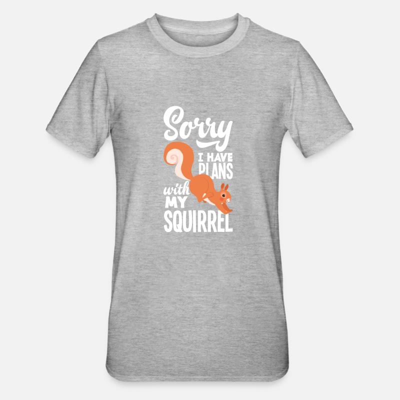 Eichhörnchen - Unisex Polycotton T-Shirt - Grau meliert