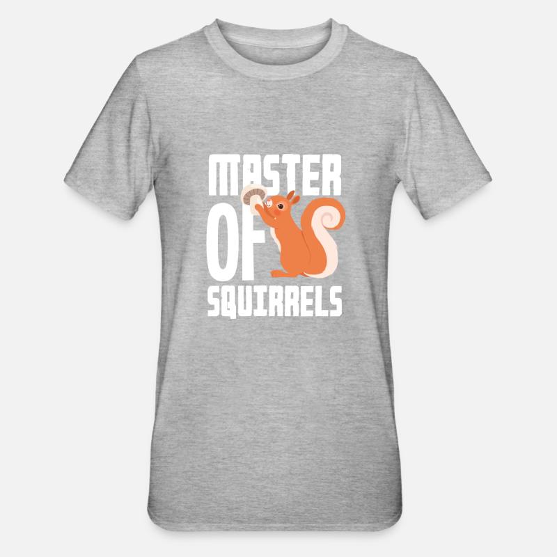 Eichhörnchen - Unisex Polycotton T-Shirt - Grau meliert