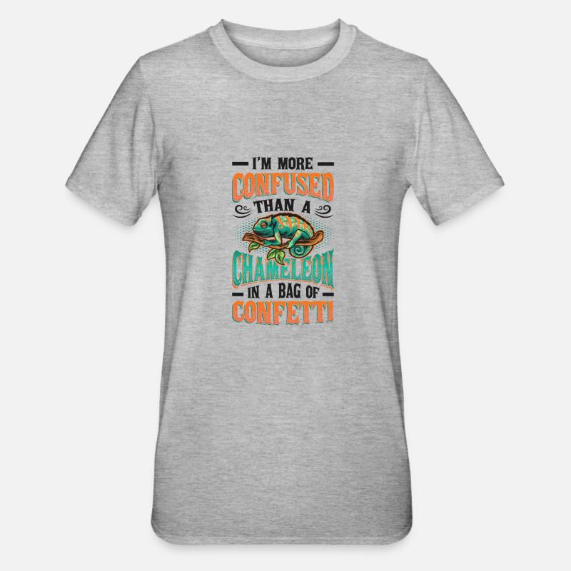 Plus confus qu’un caméléon - T-shirt polycoton Unisexe - gris chiné