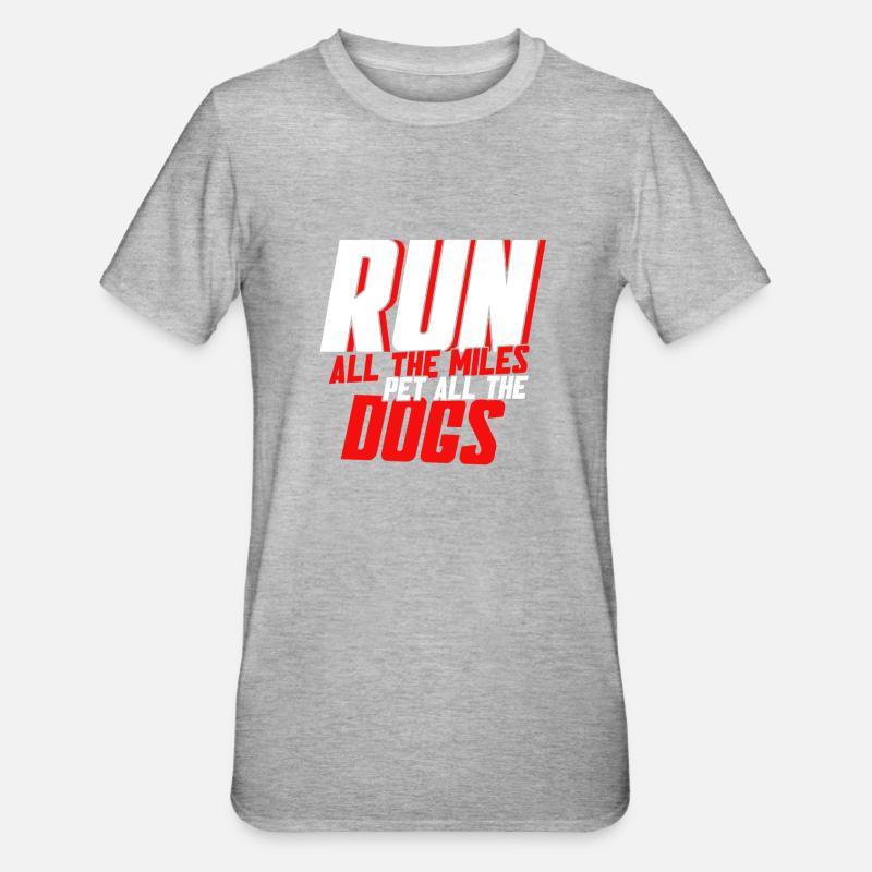 Läuferin Marathon Hundemutter Hunde Mutter - Unisex Polycotton T-Shirt - Grau meliert