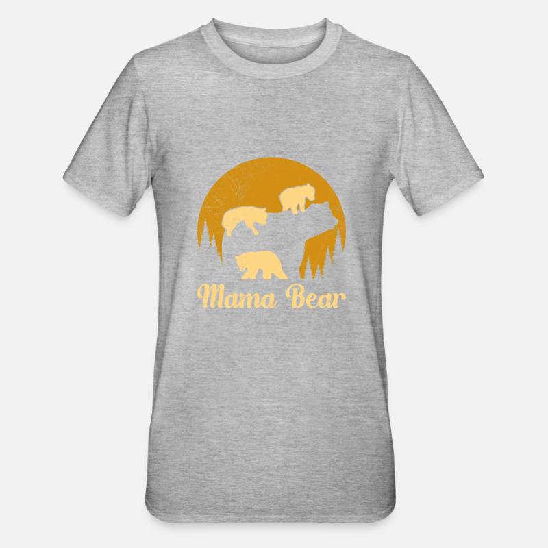 Maman Ours Expectative Maman - T-shirt polycoton Unisexe - gris chiné