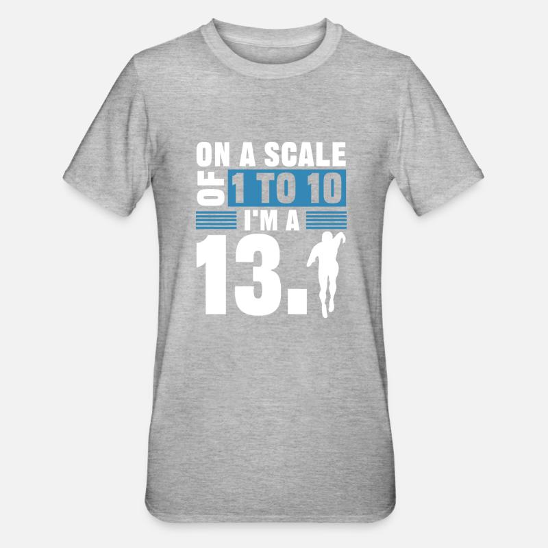 Half Marathon, Marathon, Runner - Unisex Polycotton T-Shirt - heather grey
