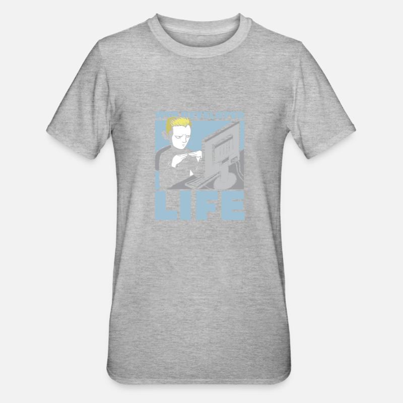 Web Entwickler Webdeveloper Web-Entwickler - Unisex Polycotton T-Shirt - Grau meliert