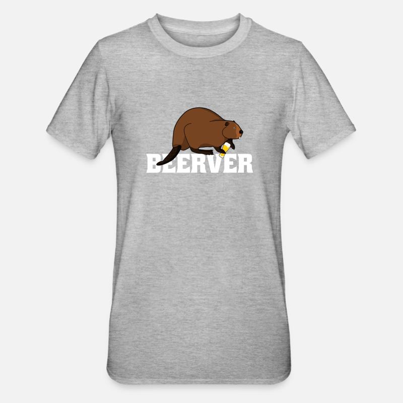 Biber mit Bier - Unisex Polycotton T-Shirt - Grau meliert