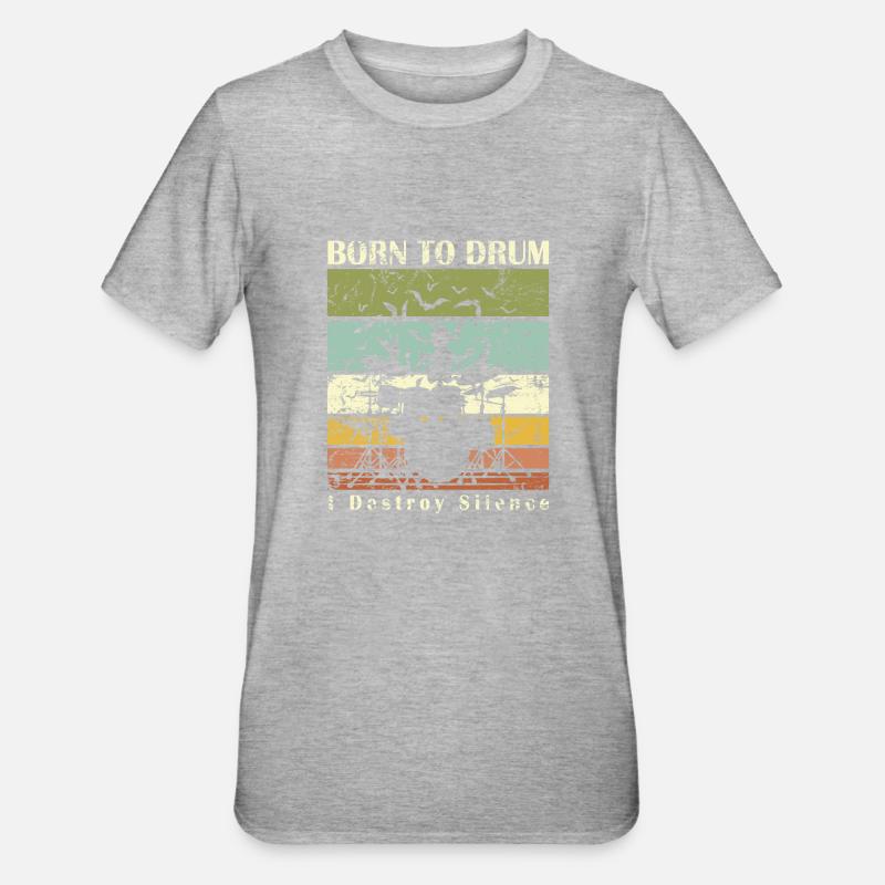 Born to drum - batteur - T-shirt polycoton Unisexe - gris chiné