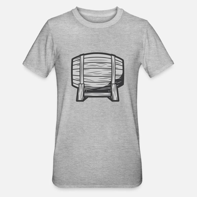 Bierfass - Unisex Polycotton T-Shirt - Grau meliert