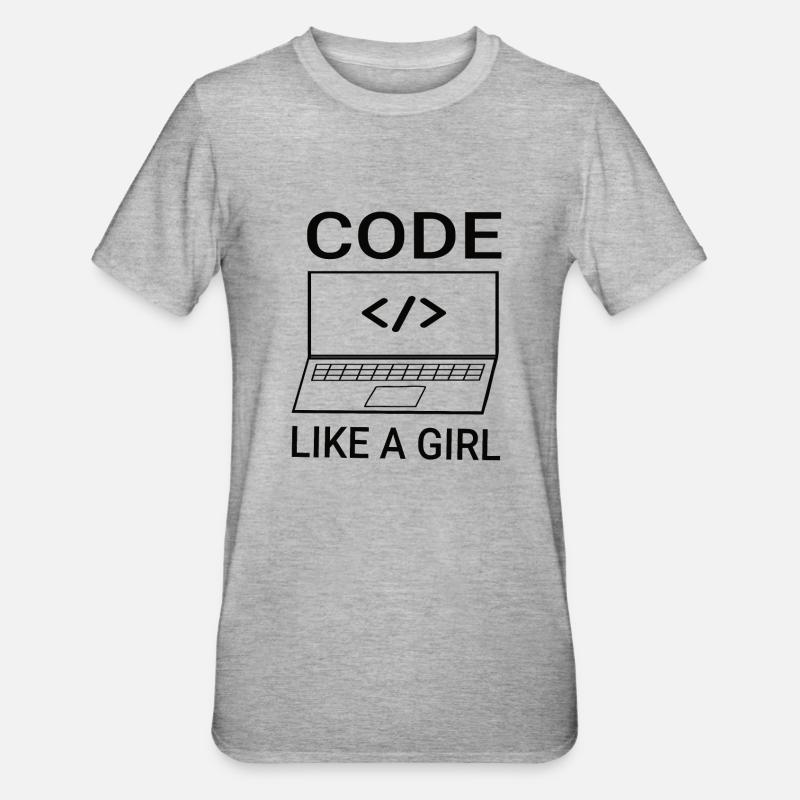 Software Developer Programmer Women Girl - Unisex Polycotton T-Shirt - heather grey