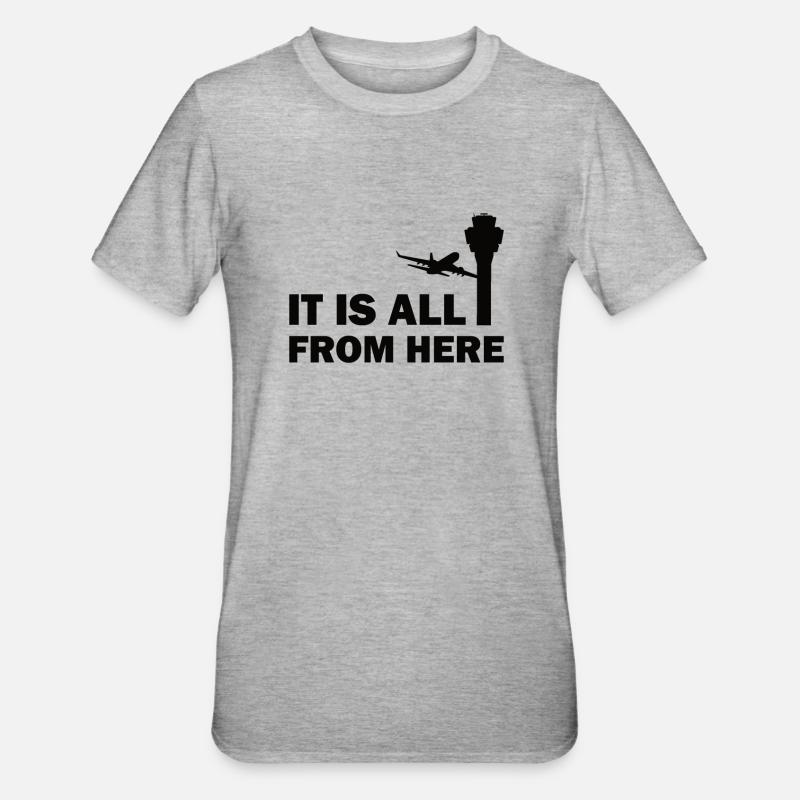 Air traffic controller Tower controller Flight attendants - Unisex Polycotton T-Shirt - heather grey