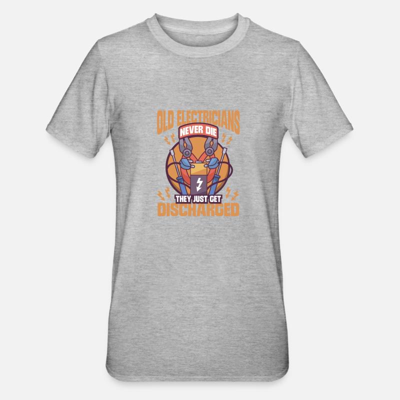 Electrician Electrical Engineer Lineman Electrical - Unisex Polycotton T-Shirt - heather grey