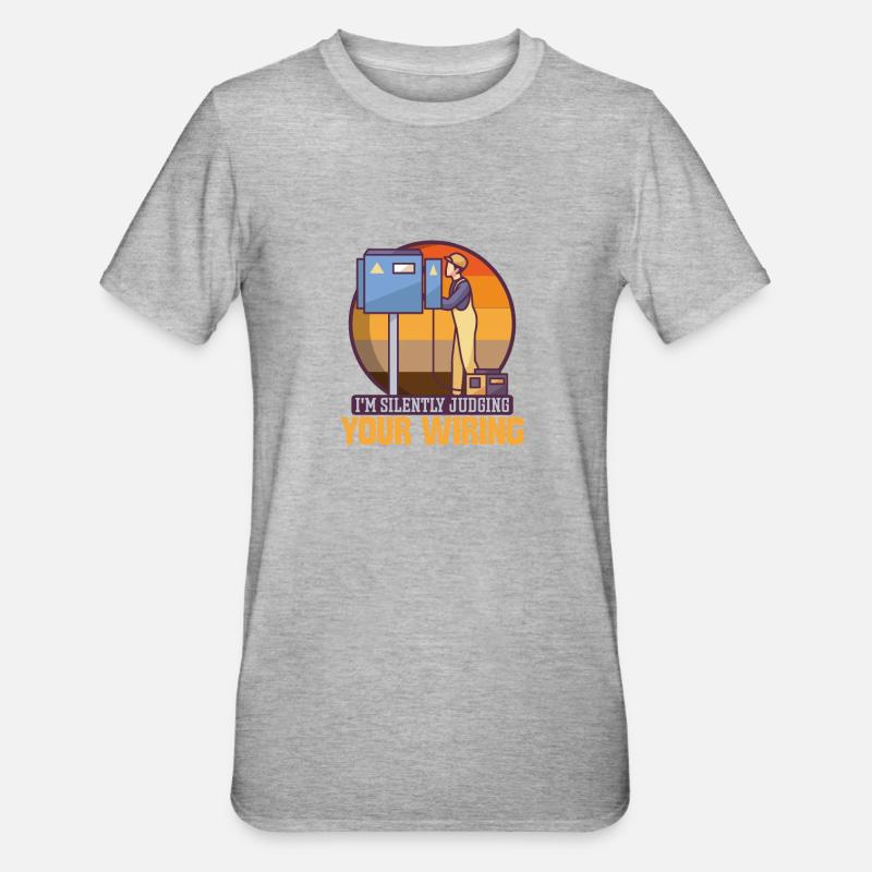 Electrician Electrical Engineer Lineman Electrical - Unisex Polycotton T-Shirt - heather grey