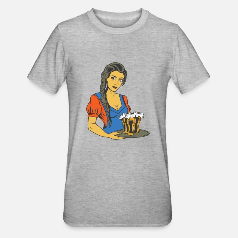 Kellnerin - Unisex Polycotton T-Shirt - Grau meliert