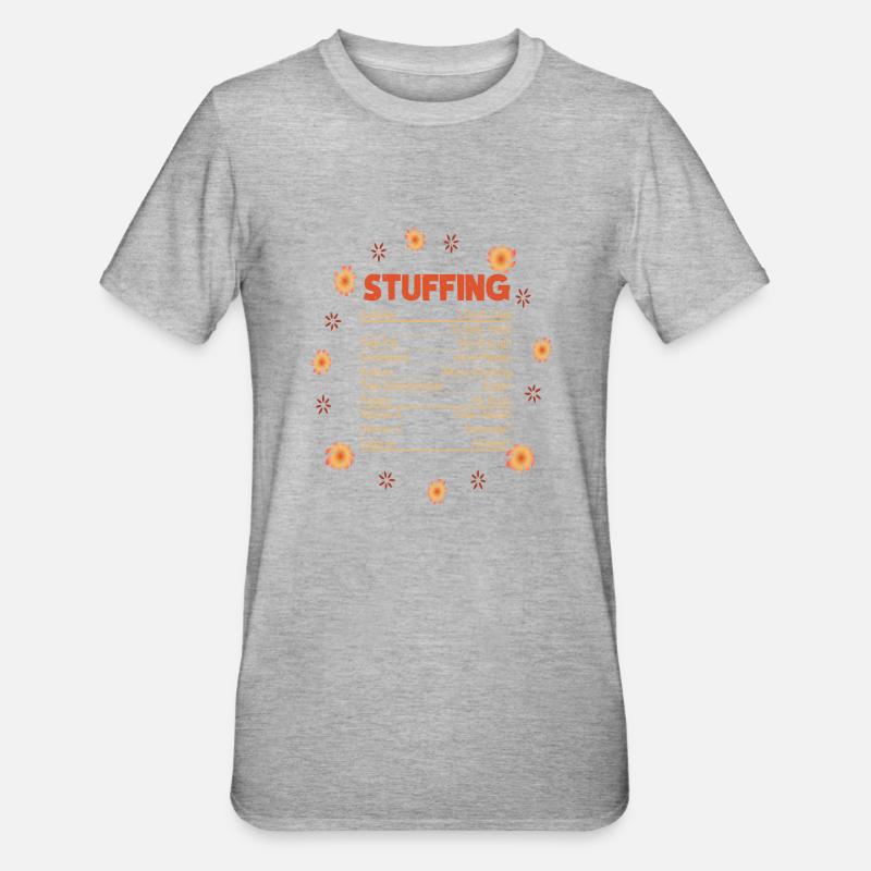 Nutrient Content Flowers Stuffing Thanksgiving - Unisex Polycotton T-Shirt - Grau meliert