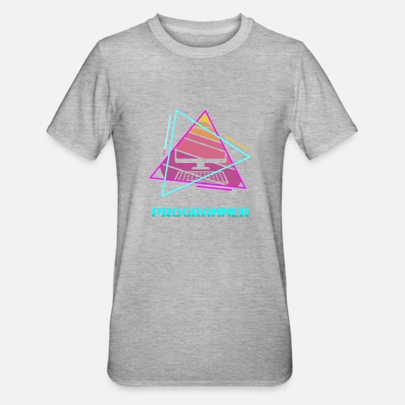 Programmeur rétro Programmation Informatique - T-shirt polycoton Unisexe - gris chiné