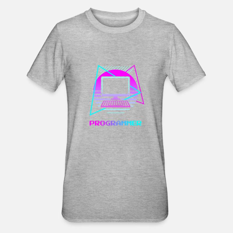 Programmeur rétro Programmation Informatique - T-shirt polycoton Unisexe - gris chiné