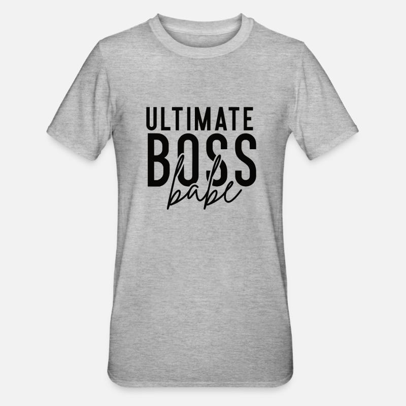 Mama Ehefrau Chef - Unisex Polycotton T-Shirt - Grau meliert