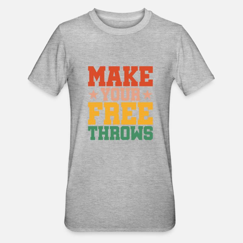 Make Your Free Throws - Unisex Polycotton T-Shirt - heather grey