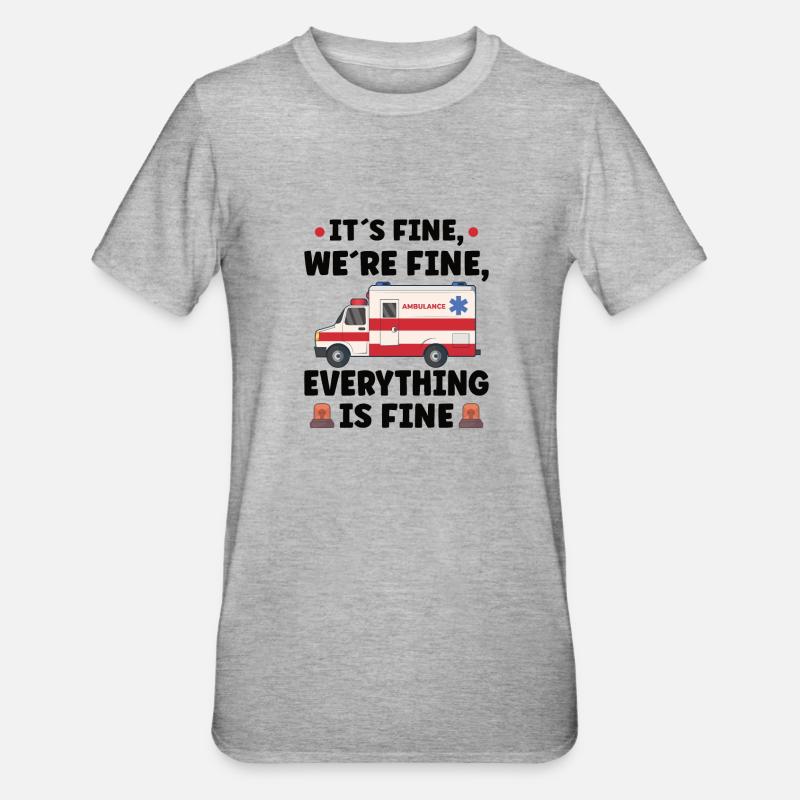 Paramedic First Responder Ambulance Driver - Unisex Polycotton T-Shirt - heather grey