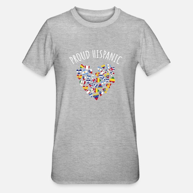 Stolzer Hispanic - Unisex Polycotton T-Shirt - Grau meliert