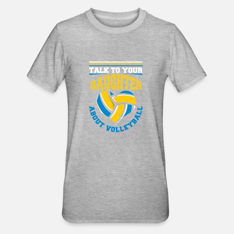 Fille d’une joueuse de volleyball - T-shirt polycoton Unisexe - gris chiné