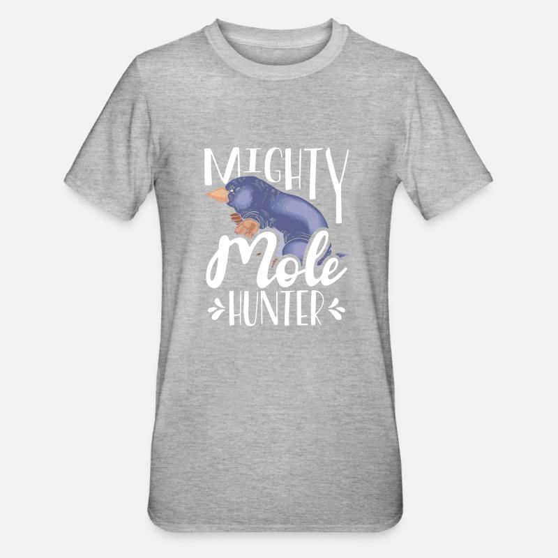 Mighty Mole Hunter - Unisex Polycotton T-Shirt - heather grey