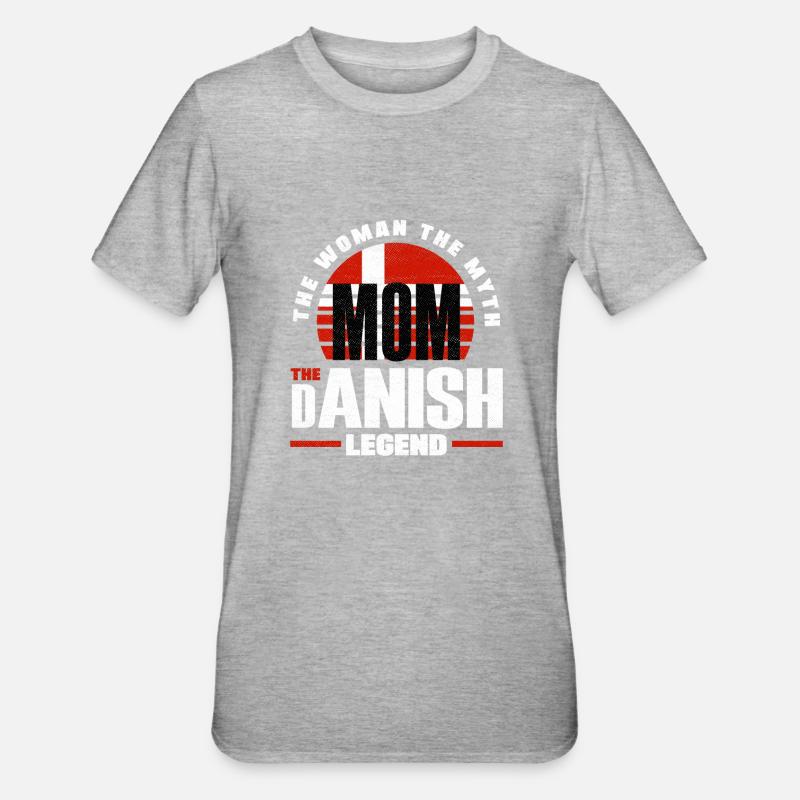 Danemark Drapeau Mère - T-shirt polycoton Unisexe - gris chiné