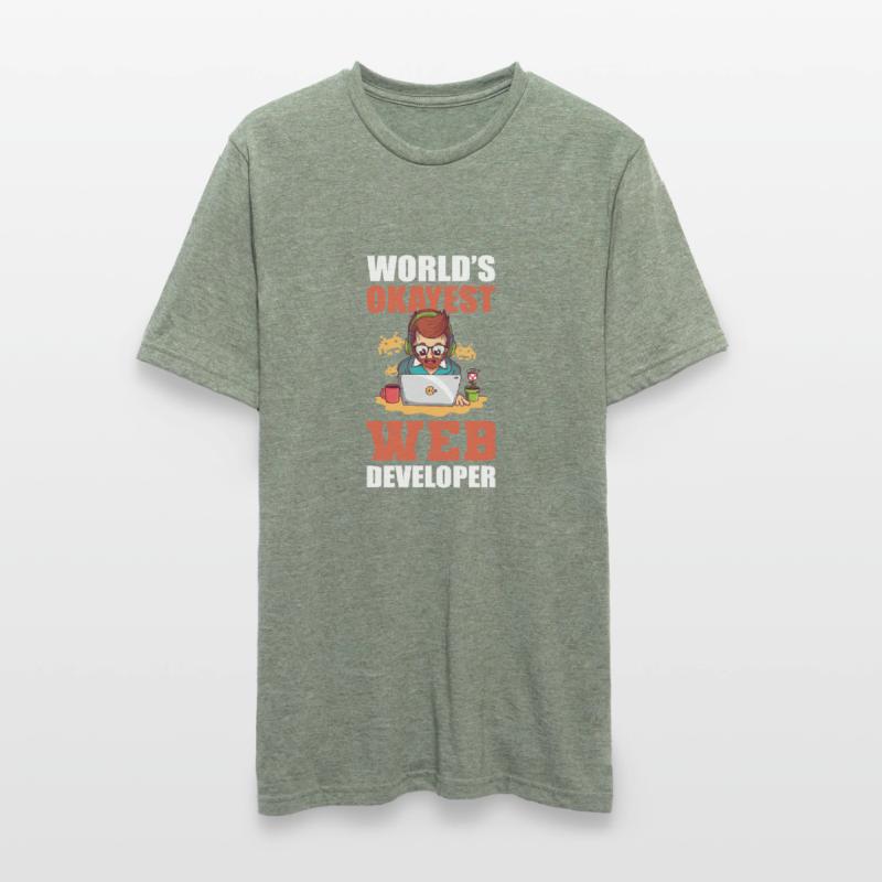 Worlds Okayest Web Developer Programmer T-shirt polycoton Unisexe