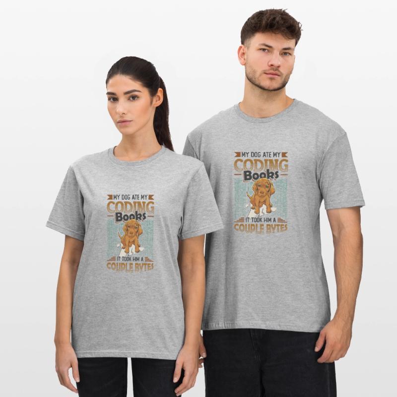 Hund Bytes Code Computer Witz Programmierung Unisex Polycotton T-Shirt