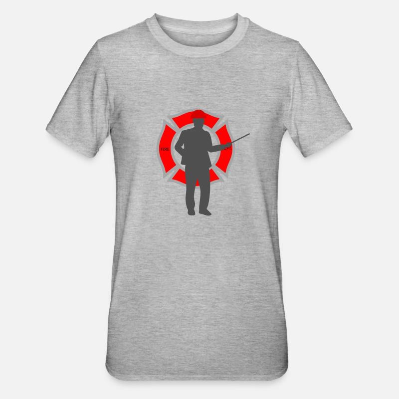 Pompier - T-shirt polycoton Unisexe - gris chiné
