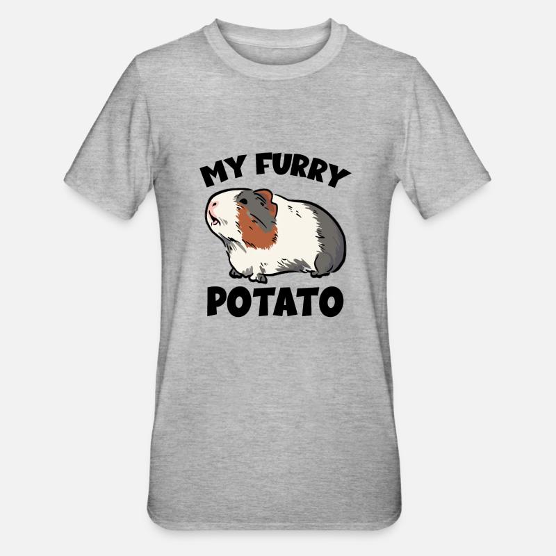 Mon cochon d’Inde à fourrure - T-shirt polycoton Unisexe - gris chiné