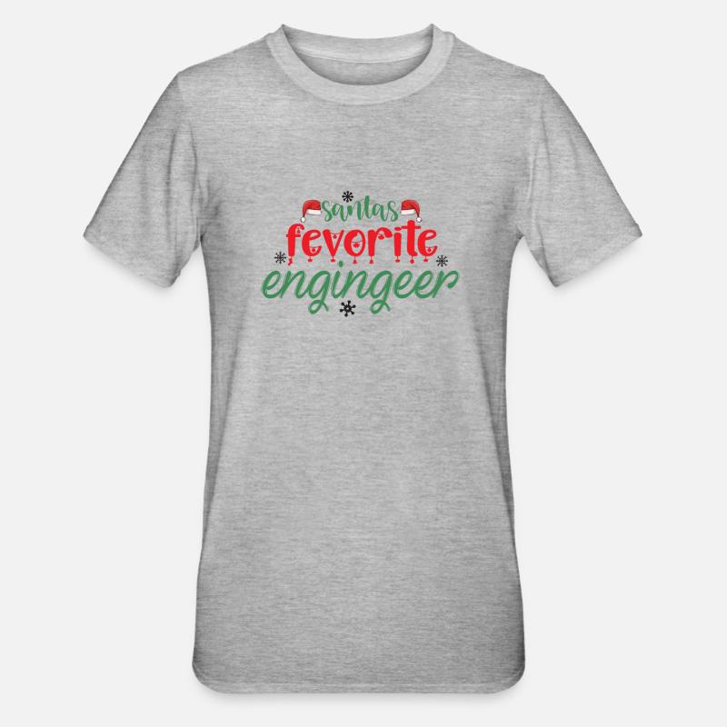 Santa's dearest engineer gift - Unisex Polycotton T-Shirt - heather grey