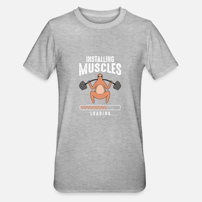 Installing Muscles Loading - Unisex Polycotton T-Shirt - Grau meliert