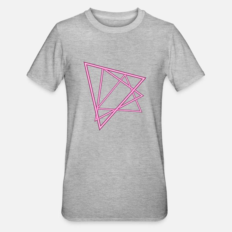 Triangles au néon - T-shirt polycoton Unisexe - gris chiné