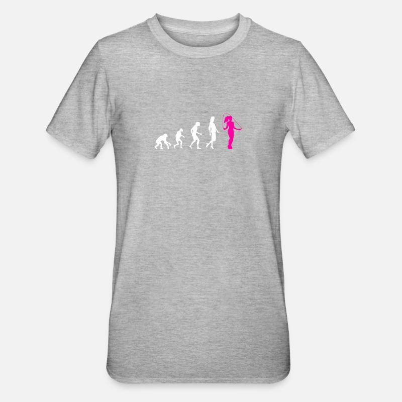 Evolution Seilspringen Frauen - Unisex Polycotton T-Shirt - Grau meliert