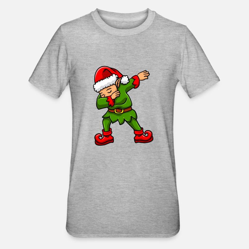 Dabbing Elfe - Unisex Polycotton T-Shirt - Grau meliert