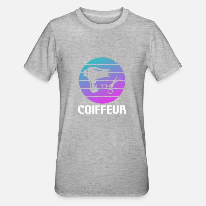 Retro Coiffeur Coiffure - T-shirt polycoton Unisexe - gris chiné