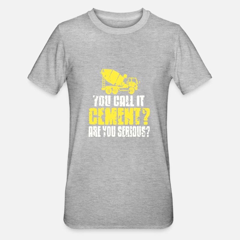 Concrete construction design for construction workers and construction site - Unisex Polycotton T-Shirt - heather grey