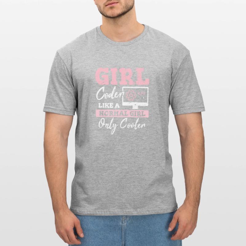 Drôle de fille Codeur Code de programmation informatique Développement Web T-shirt polycoton Unisexe