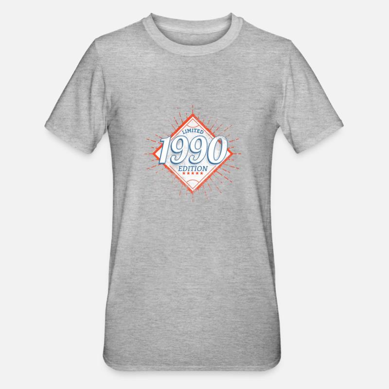 Edition Limitée Millésime 1990 - T-shirt polycoton Unisexe - gris chiné
