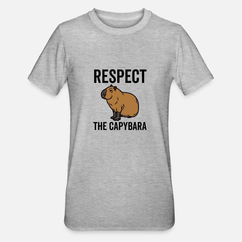 Respektiere das Capybara - Unisex Polycotton T-Shirt - Grau meliert