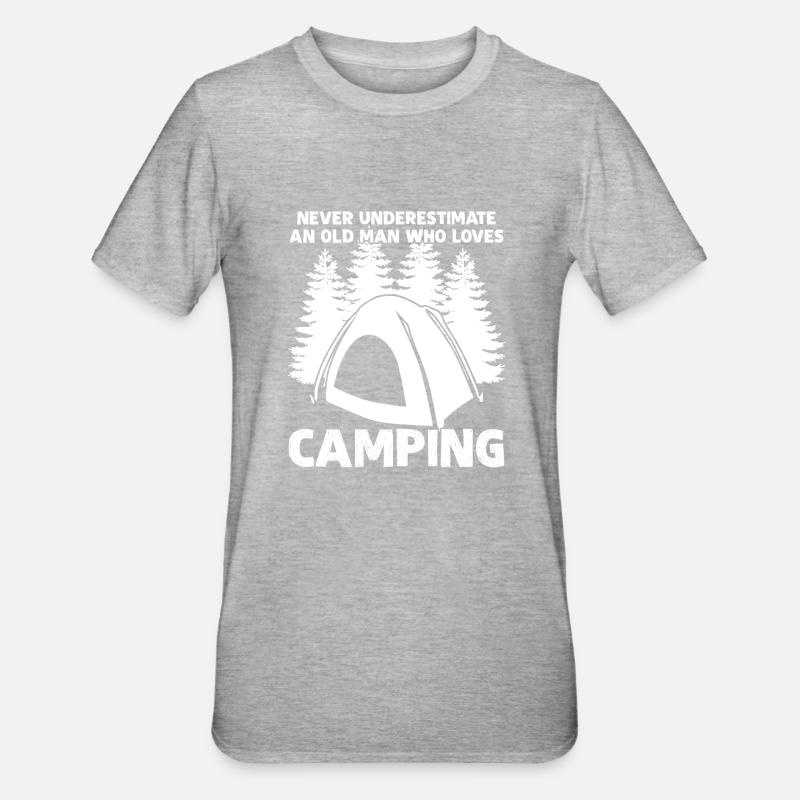 Camping Camping Tente de camping - T-shirt polycoton Unisexe - gris chiné