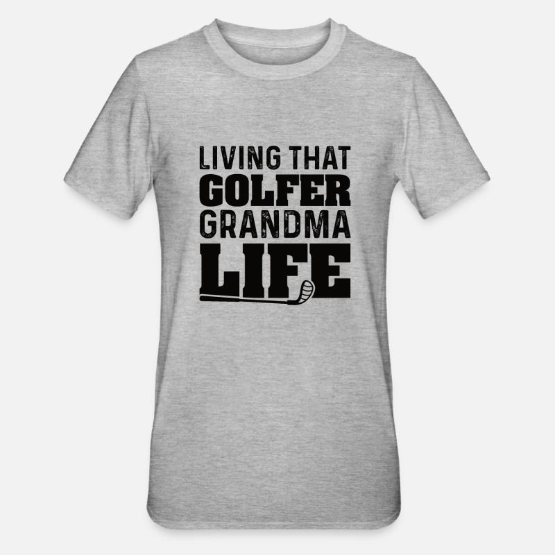 Die Golf Oma Grossmutter - Unisex Polycotton T-Shirt - Grau meliert