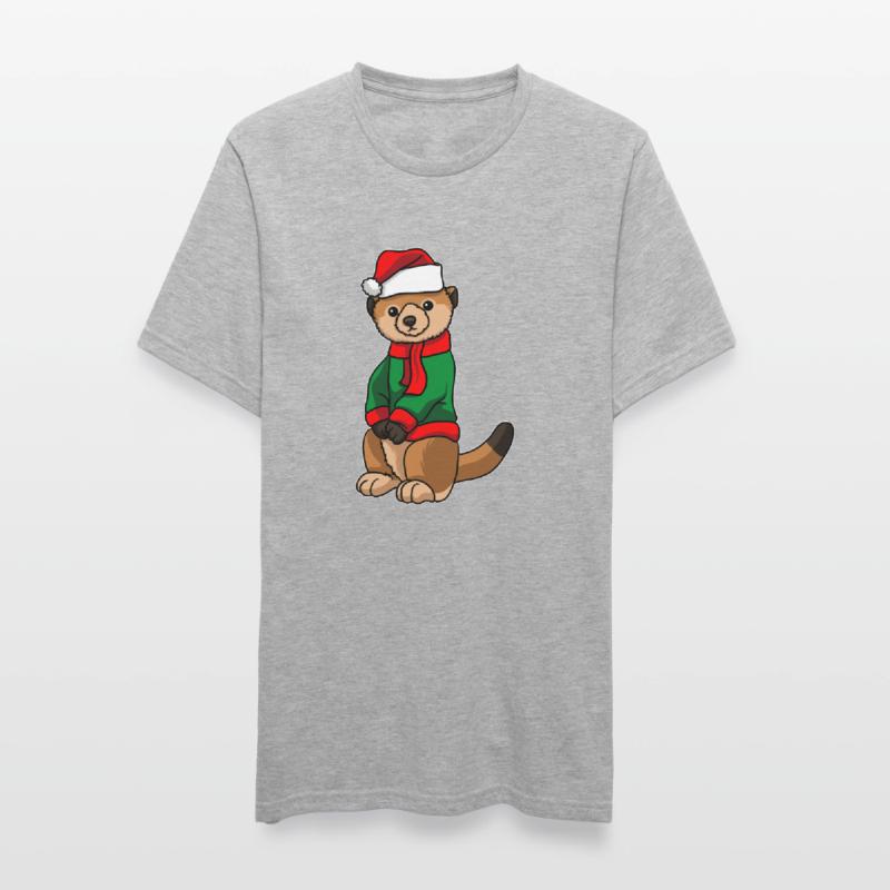 Suricates avec pull de Noël T-shirt polycoton Unisexe