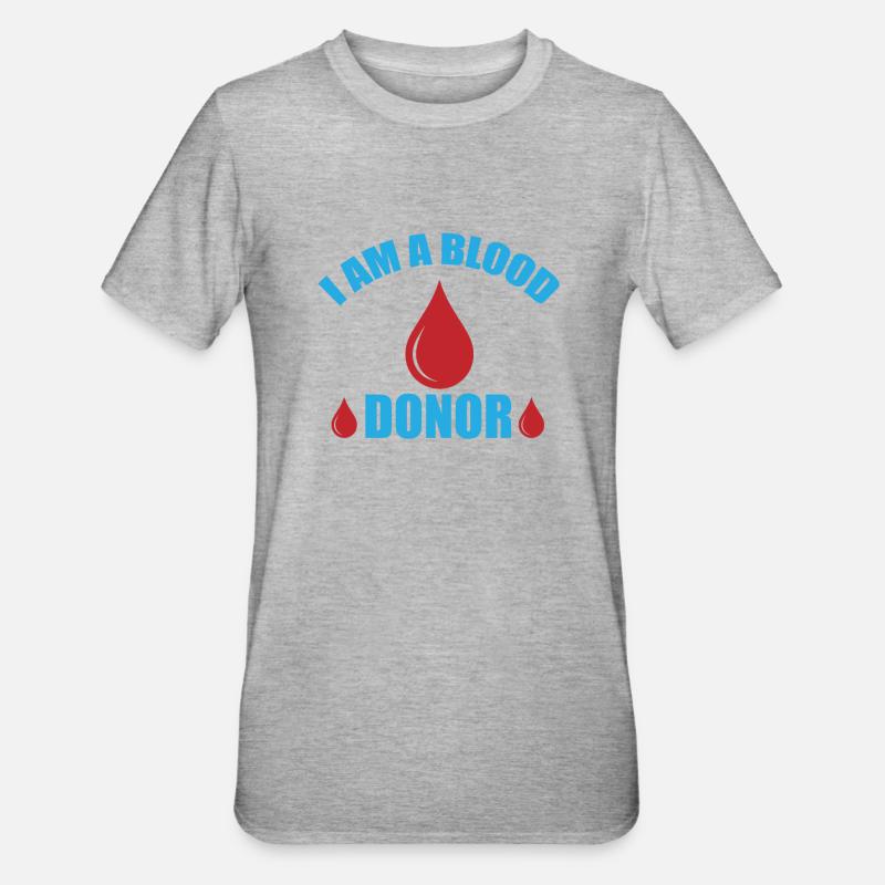 Don de sang Dons de sang Donneurs de sang - T-shirt polycoton Unisexe - gris chiné