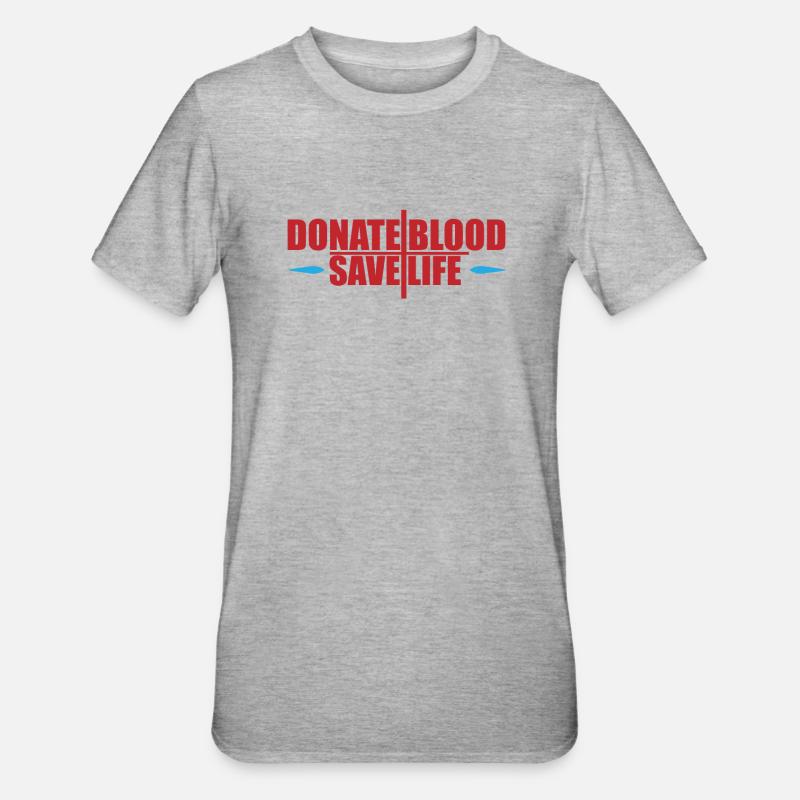 Blutspende Blutspenden Blutspender - Unisex Polycotton T-Shirt - Grau meliert