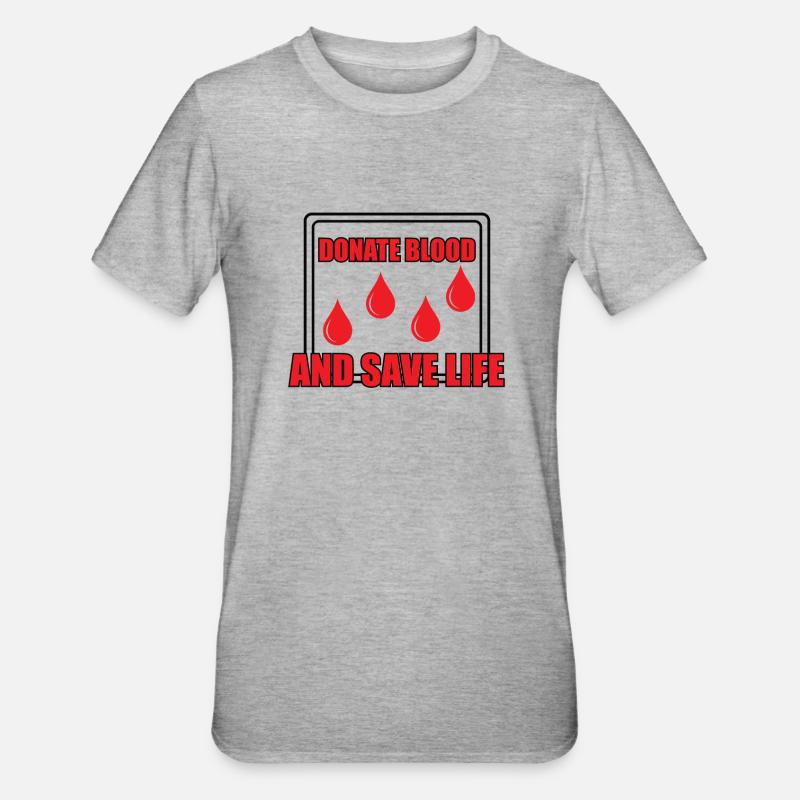 Don de sang Dons de sang Donneurs de sang - T-shirt polycoton Unisexe - gris chiné