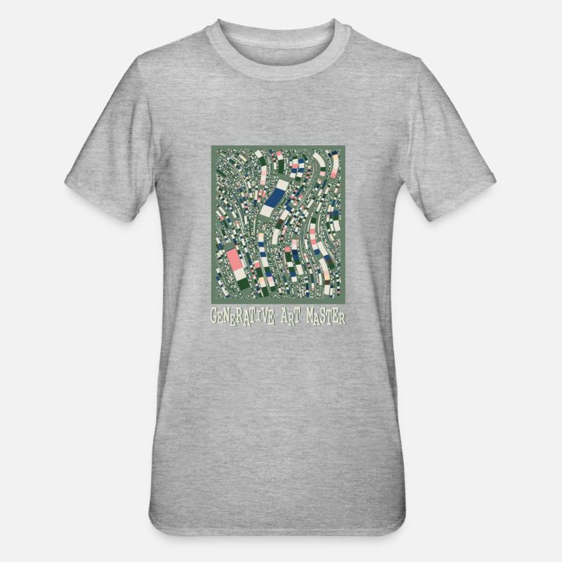 Generativer Kunstmaster-Programmierbildcode - Unisex Polycotton T-Shirt - Grau meliert