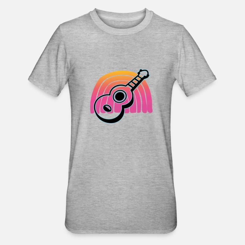 Ukulelen Vitage - Unisex Polycotton T-Shirt - Grau meliert