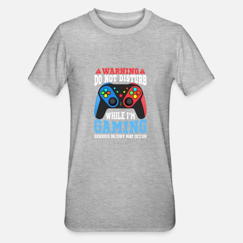 not disturb While Gaming - T-shirt polycoton Unisexe - gris chiné