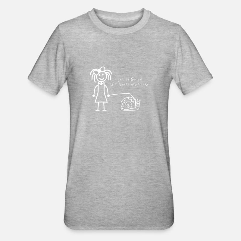 Snail Sport c’est Gerda Nous courons ensemble - T-shirt polycoton Unisexe - gris chiné
