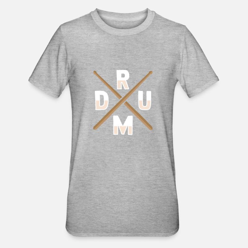 Conception de percussions de batterie - T-shirt polycoton Unisexe - gris chiné